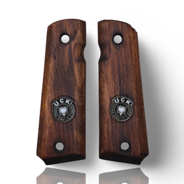 Zib Grips Silah Kabzası - Colt 1911, Girsan MC 1911 ile Uyumlu - Koyu Kahverengi Renk - Metal Logolu - CLT1911CV099L1