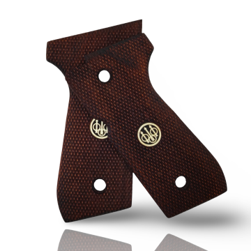 Zib Grips Silah Kabzası - Girsan Yavuz 16, Beretta F92 ile Uyumlu - Meşe Renk - Metal Logolu - BRTF92MS034L1