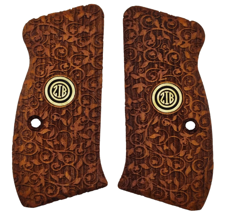 Zib Grips Silah Kabzası - CZ Kompakt, P-01 ile Uyumlu - Tütün Renk - Metal Logolu - CZCMPTN013L1