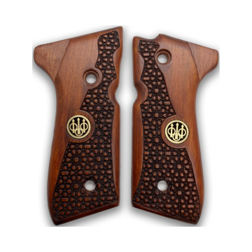 Zib Grips Silah Kabzası - Girsan Yavuz 16, Beretta F92 ile Uyumlu - Meşe Renk - Metal Logolu - BRTF92MS018L1