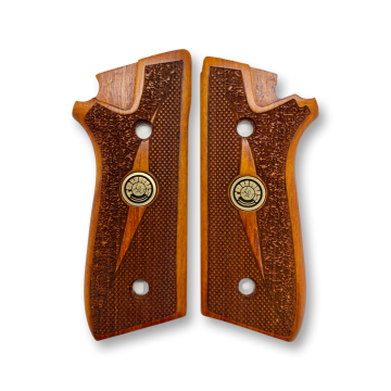 Zib Grips Silah Kabzası - Cybergun, Taurus PT92 ile Uyumlu - Tütün Renk - Metal Logolu - TRSPT92TN002L1