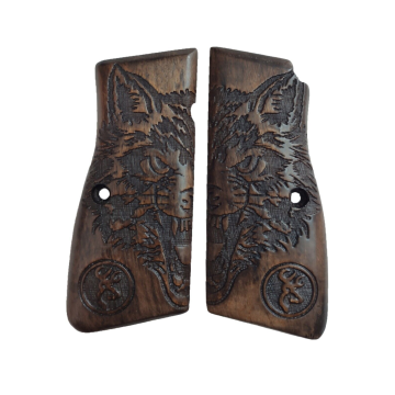 Zib Grips Silah Kabzası - Zig 14, Browning HP, High Power 14, Dik Kasa, Browning Halkalı (Halka için kesim yaptırmak için mesaj atın), Halkasız ile Uyumlu - Koyu Kahverengi Renk - BRWHPCV032