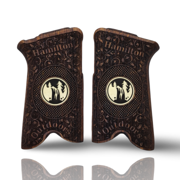 Zib Grips Silah Kabzası - Ruger P85 Serisi ile Uyumlu - Koyu Kahverengi Renk - Metal Logolu - RGRP85CV013L1