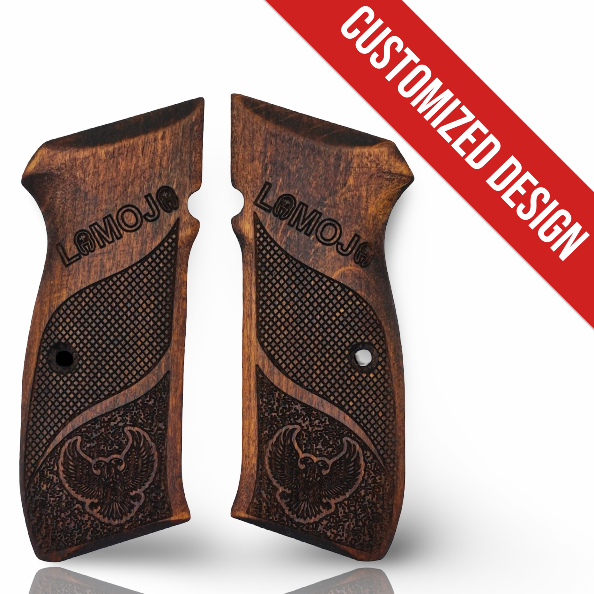 Zib Grips Silah Kabzası - CZ 75, Canik 55, S120, L120 ile Uyumlu - Koyu Kahverengi Renk - CZ75CV064