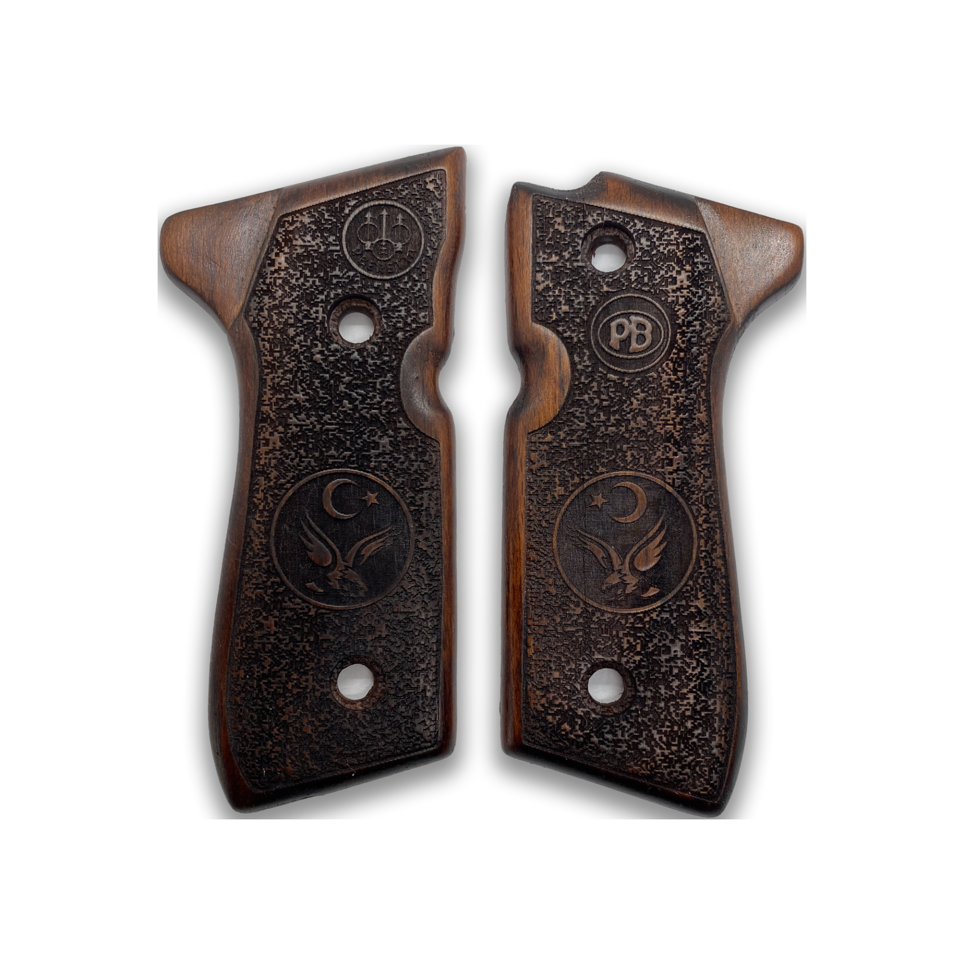 Zib Grips Silah Kabzası - Girsan Yavuz 16, Beretta F92 ile Uyumlu - Koyu Kahverengi Renk - BRTF92CV029