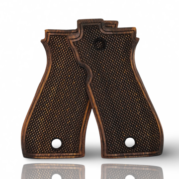 Zib Grips Silah Kabzası - Beretta F81/F84, Fatih 13 ile Uyumlu - Koyu Kahverengi Renk - BRTF81CV010