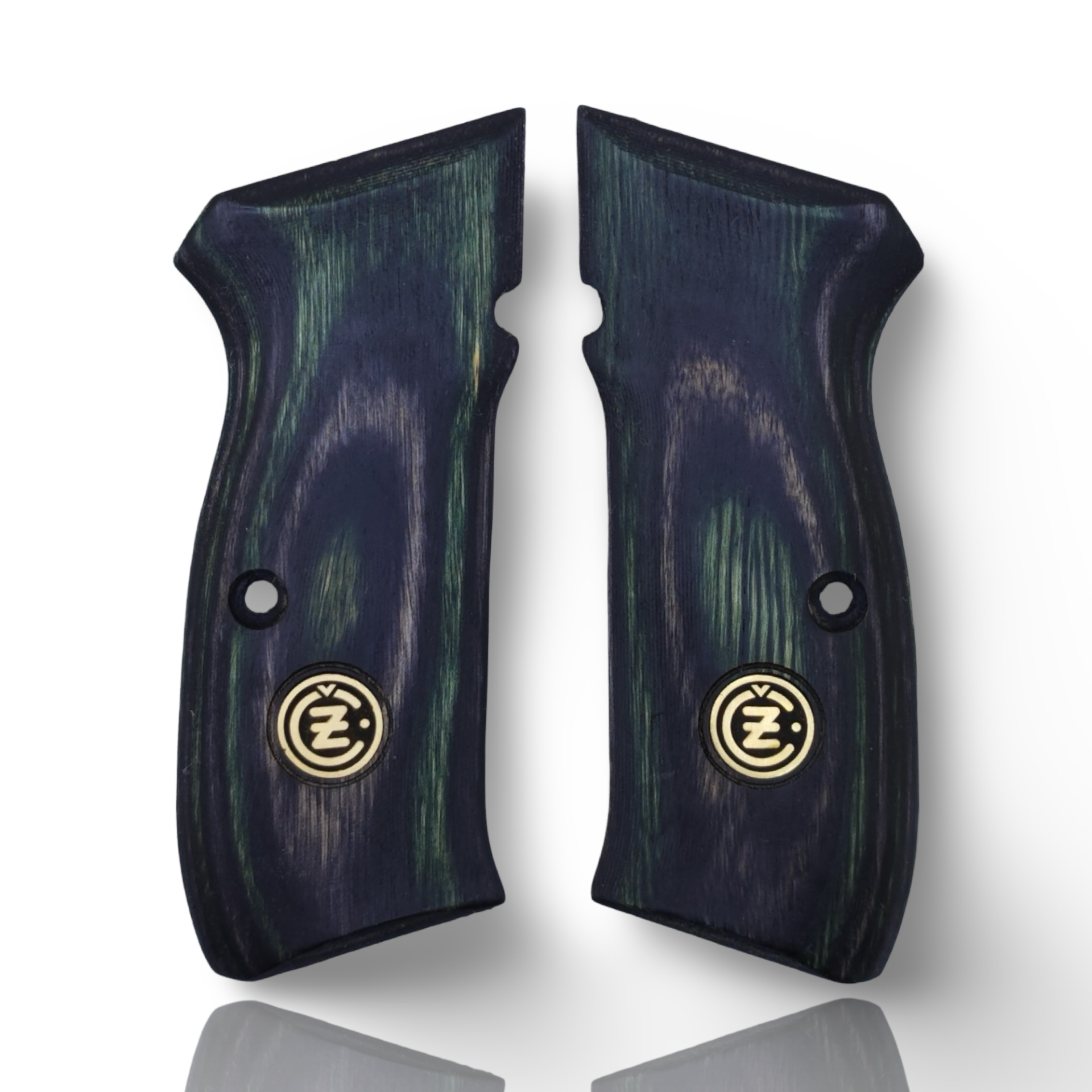 Zib Grips Silah Kabzası - CZ 75, Canik 55, S120, L120 ile Uyumlu - Sadece vernik uygulanmış - Lamine Malzemesinden Yapılma - Metal Logolu - LMCZ75SV069L1