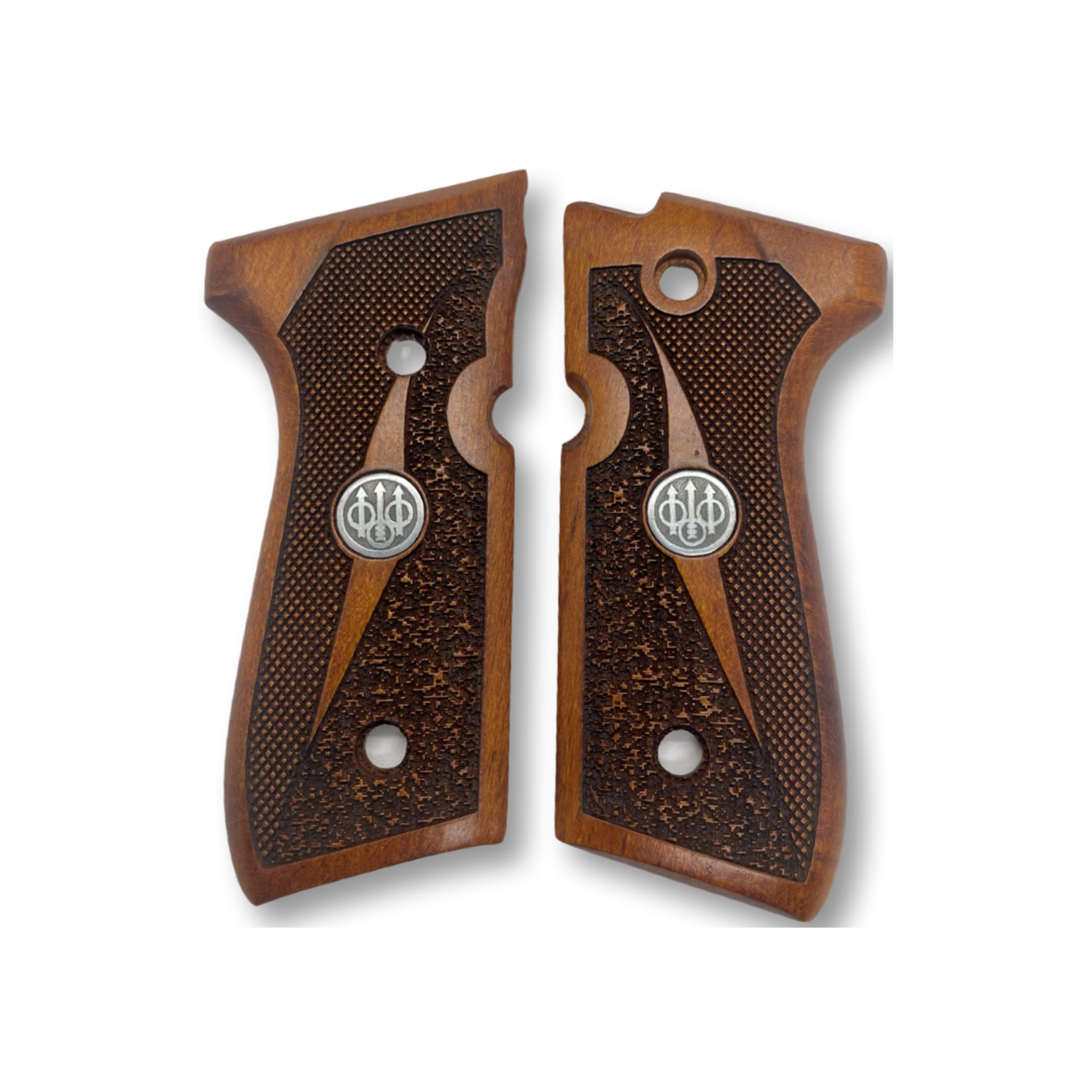 Zib Grips Silah Kabzası - Girsan Yavuz 16, Beretta F92 ile Uyumlu - Meşe Renk - Metal Logolu - BRTF92MS002L2