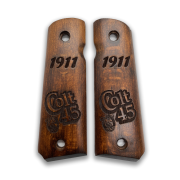 Zib Grips Silah Kabzası - Colt 1911, Girsan MC 1911 ile Uyumlu - Koyu Kahverengi Renk - CLT1911CV042
