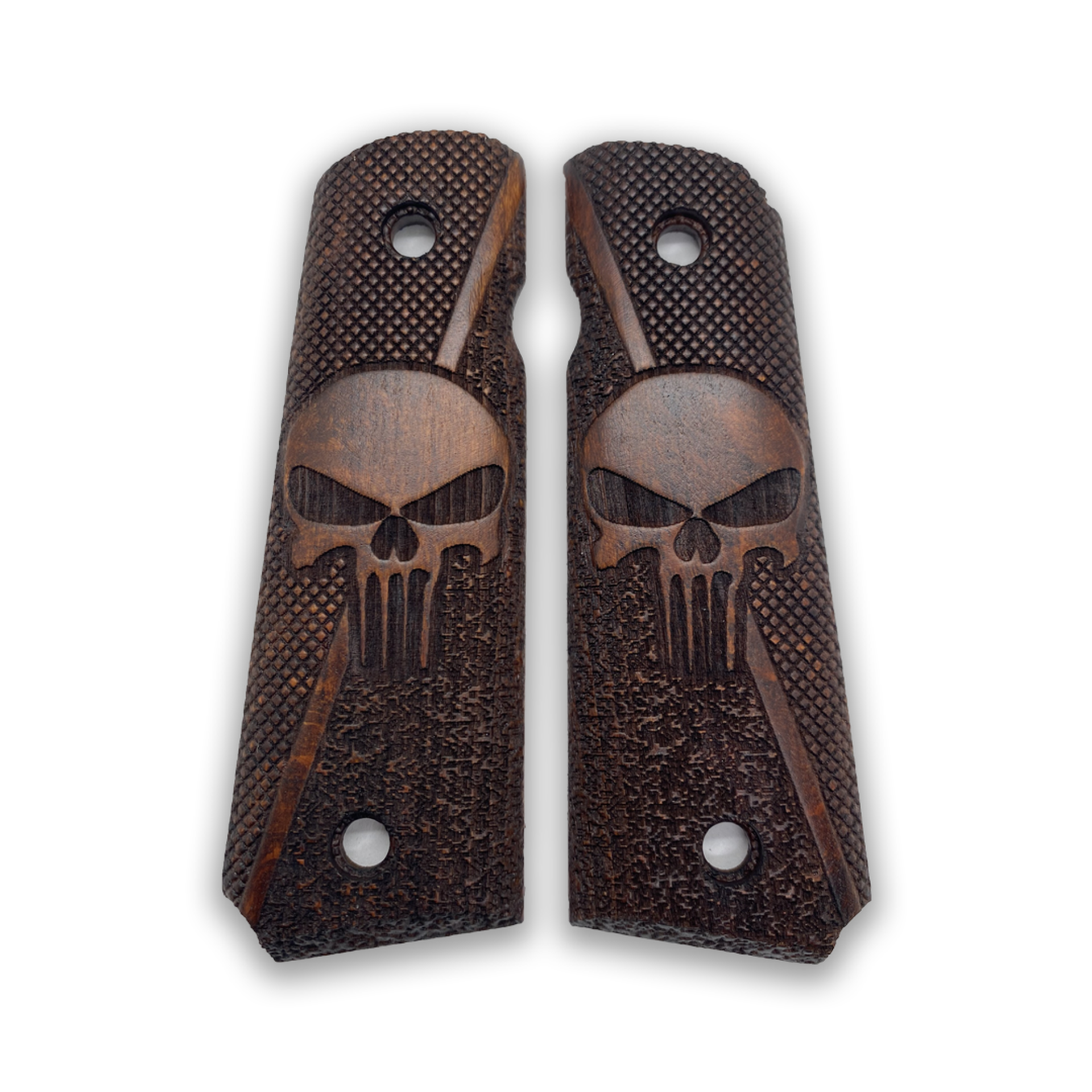 Zib Grips Silah Kabzası - Colt 1911, Girsan MC 1911 ile Uyumlu - Koyu Kahverengi Renk - CLT1911CV022