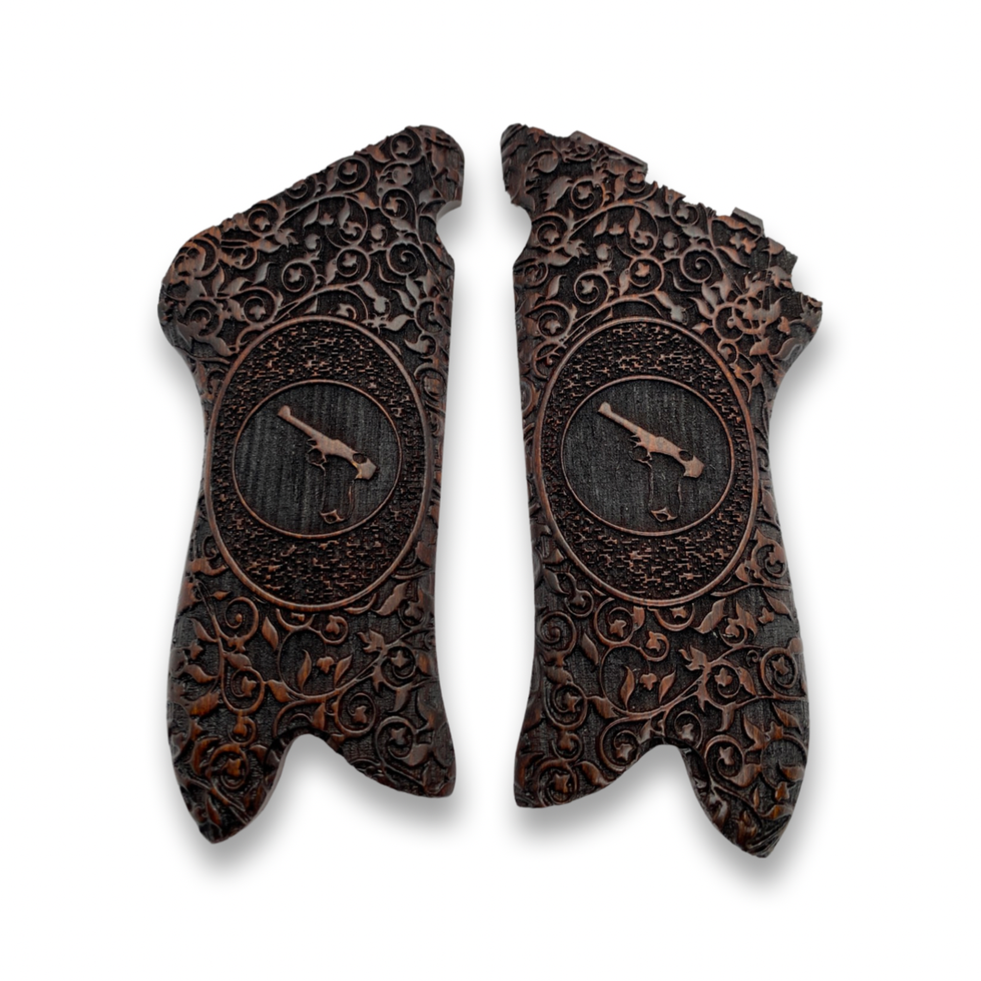 Zib Grips Silah Kabzası - Luger P08, 1917 Parabellum ile Uyumlu - Koyu Kahverengi Renk - LGRP08CV007