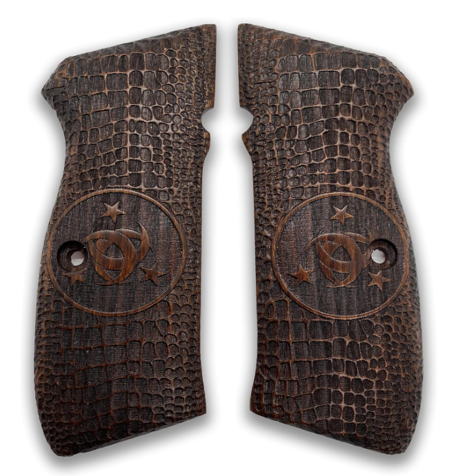 Zib Grips Silah Kabzası - CZ 75, Canik 55, S120, L120 ile Uyumlu - Koyu Kahverengi Renk - CZ75CV023