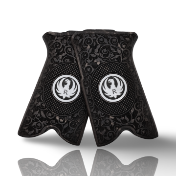 Zib Grips Silah Kabzası - Ruger P85 Serisi ile Uyumlu - Siyah Renk - Metal Logolu - RGRP85SY003L1