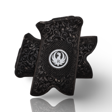 Zib Grips Silah Kabzası - Ruger P85 Serisi ile Uyumlu - Siyah Renk - Metal Logolu - RGRP85SY003L1