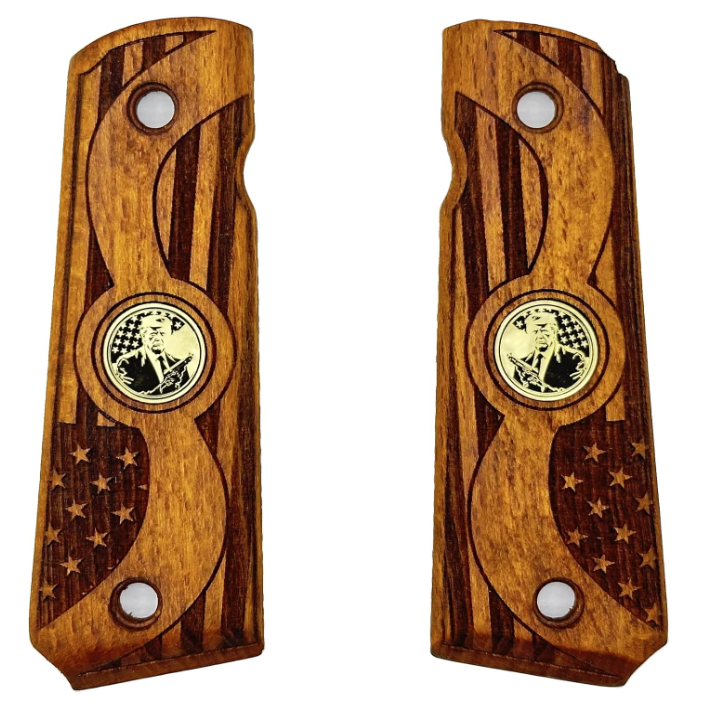 Zib Grips Silah Kabzası - Colt 1911, Girsan MC 1911 ile Uyumlu - Tütün Renk - Metal Logolu - CLT1911TN093L1