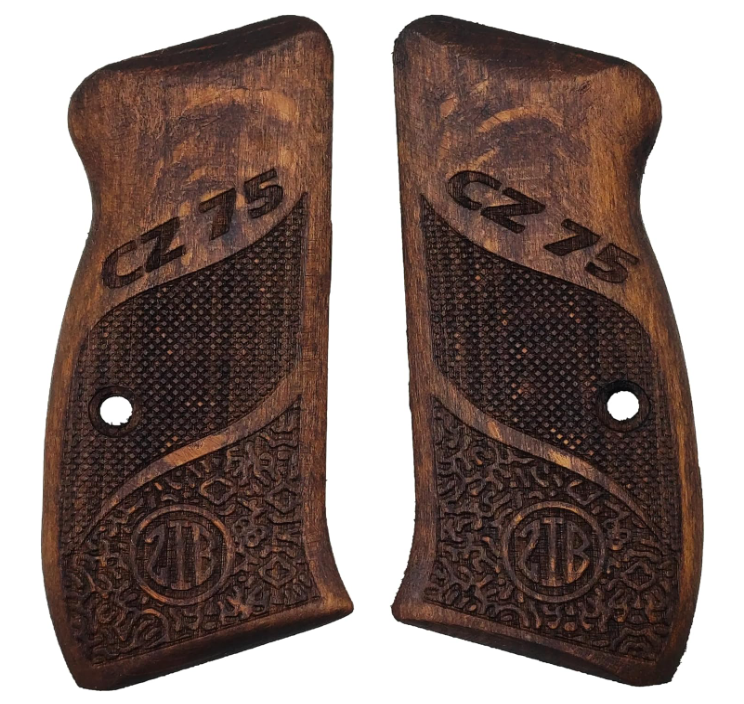 Zib Grips Silah Kabzası - CZ Kompakt, P-01 ile Uyumlu - Koyu Kahverengi Renk - CZCMPCV014