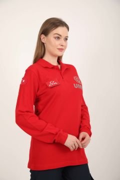 UMKE Kırmızı Lacost Uzun Kollu T-shirt