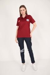 YENİ Paramedik Polo Yaka Bordo Comfort T-shirt(Unisex)