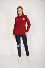 YENİ Paramedik Uzun Kollu Bordo Lacost T-shirt(Unisex)