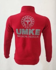 Yeni UMKE Fermuarlı Kırmızı Swit (Unisex-3 iplik)