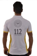 112 Tişört (Beyaz Sarı Çift Renk)
