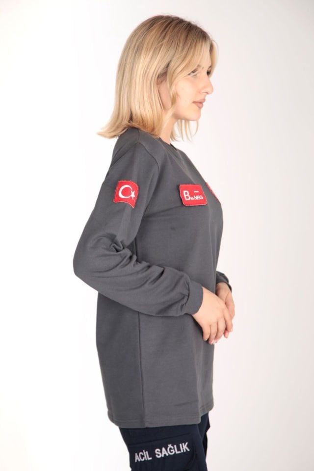 Yeni Evde Sağlık Sıfır Yaka Füme Swit (Unisex)