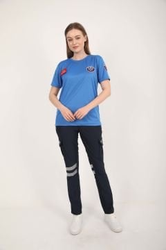 Yeni Paramedik Sıfır Yaka Sax Mavisi Comfort T-shirt(Fileli-Unisex)