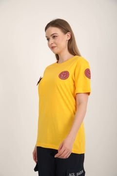 Yeni 112 Acil Sağlık Sıfır Yaka Penye Sarı T-shirt(Unisex)