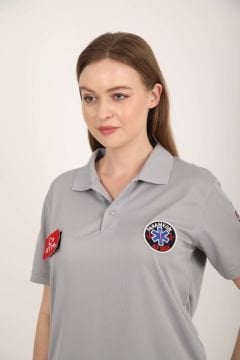 Yeni Paramedik Açık Füme Comfort Polo T-shirt(Unisex-Fileli)