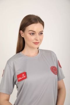 Yeni 112 Acil Sağlık Açık füme Comfort Sıfır Yaka T-shirt(Fileli-Unisex)