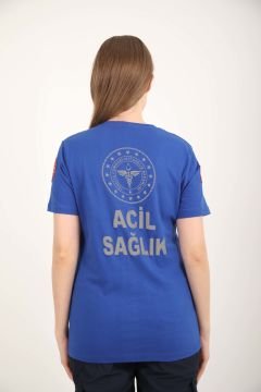 Yeni 112 Acil Sağlık Sax Mavisi Penye T-shirt(Unisex)