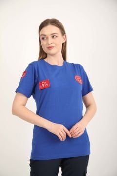 Yeni 112 Acil Sağlık Sax Mavisi Penye T-shirt(Unisex)