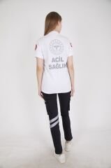 Yeni 112 Acil Sağlık Beyaz Lacost T-shirt(Unisex)