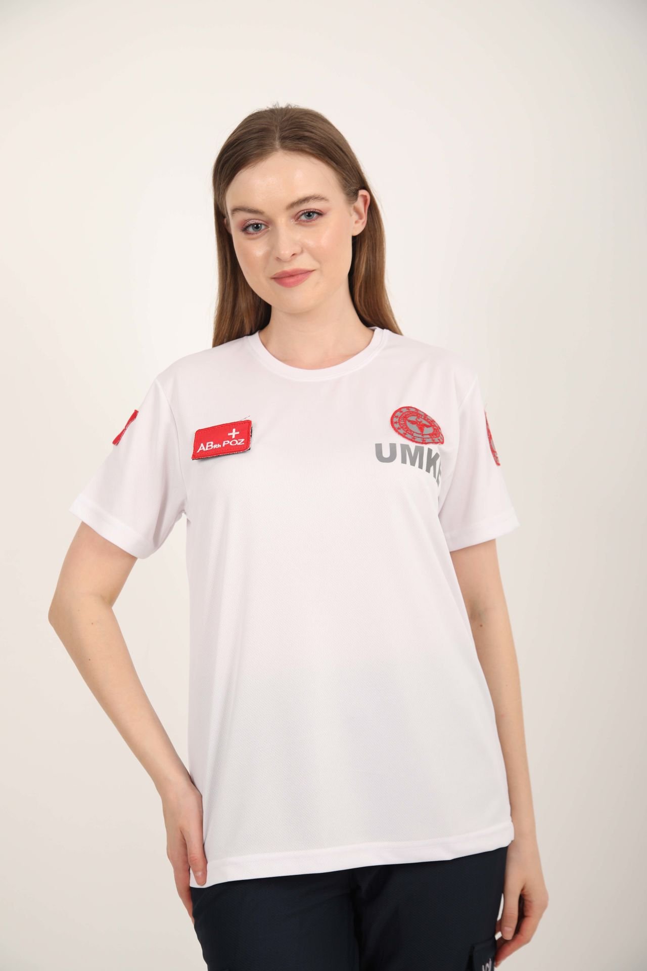 Yeni UMKE Beyaz Comfort Sıfır Yaka T-shirt(Unisex)