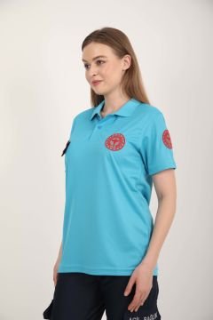 Yeni 112 Acil Sağlık Turkuaz Polo Yaka Comfort T-shirt(Unisex-Fileli)