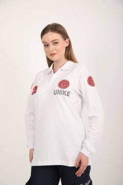 Yeni UMKE Beyaz Uzun Kollu Lacost T-shirt(Unisex)