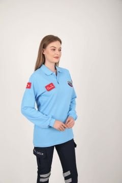 Yeni Paramedik Açık Mavi Uzun Kollu Lacost T-shirt(Unisex)