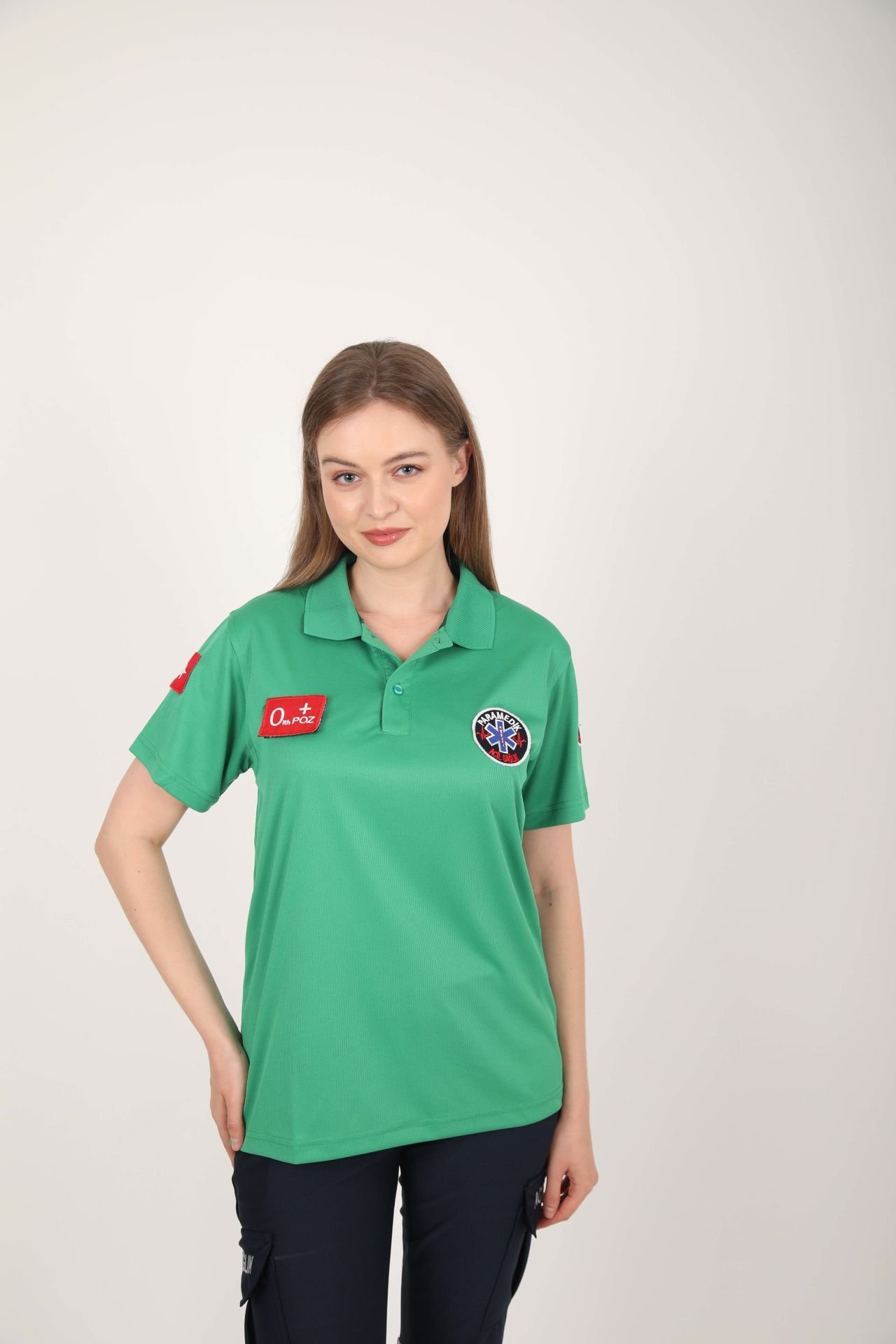 Yeni Paramedik Açık Yeşil Polo Yaka Comfort T-shirt(Unisex-Fileli)