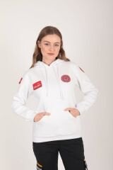 112 Acil Sağlık Beyaz Kapşonlu Swit (Unisex)