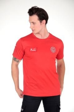 Yeni Kırmızı Evde Sağlık T-shirt(Fileli-Unisex)
