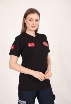 Yeni Siyah Evde Sağlık Penye T-shirt(Unisex)