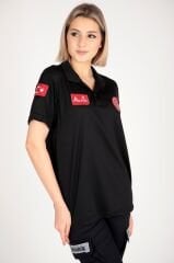 Yeni 112 Acil Sağlık Siyah Comfort Polo Yaka T-shirt(Fileli-Unisex)