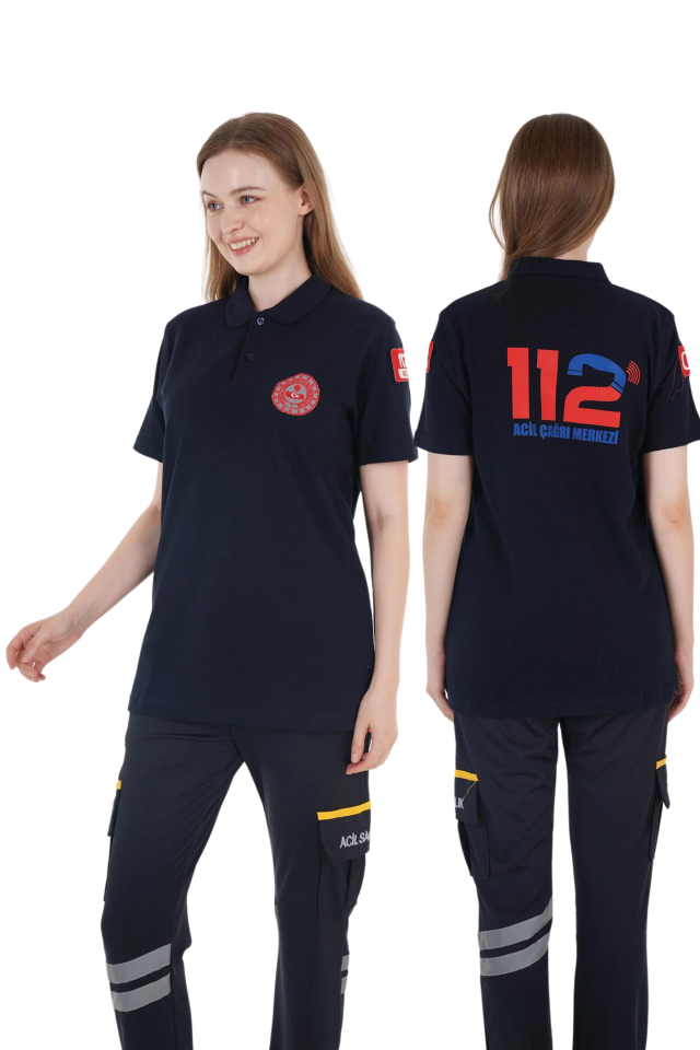 112 Acil Çağrı Merkezi Lacivert Lacost T-shirt (Unisex)