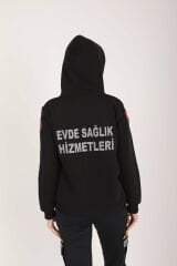 Yeni Evde Sağlık Siyah Kapşonlu Swit (Unisex)