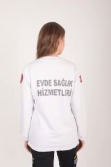 Yeni Evde Sağlık Sıfır Yaka Beyaz Swit(Unisex)