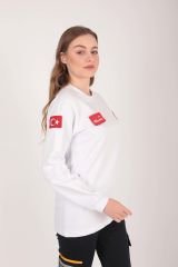 Yeni Evde Sağlık Sıfır Yaka Beyaz Swit(Unisex)