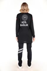 Yeni 112 Acil Sağlık Siyah Comfort Tunik T-shirt (Fileli)