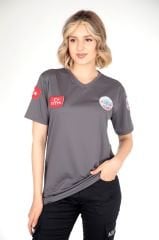 Yeni Paramedik Füme Comfort V Yaka T-shirt(Fileli-Unisex)