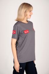 Yeni 112 Acil Sağlık Füme Sıfır Yaka Comfort T-shirt(Unisex-Fileli)