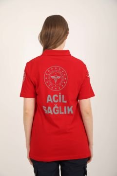 YENİ Kırmızı Lacoste 112 Acil Sağlık T-shirt(Unisex)